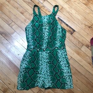 Sandro Kelly Green snake print romper
